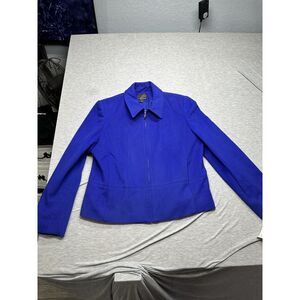 Versions by L Women's Cashmere & Wool Blue Jacket W/‎ Pockets Size 14